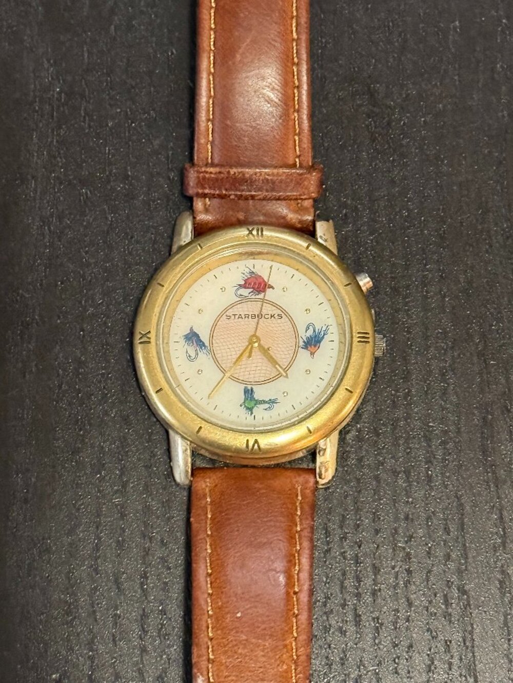 Vintage 90s STARBUCKS Special Edition Fly Fishing Lure Glow Watch Rare